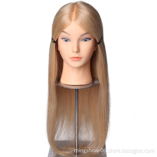 Free shipping hairdressing training mannequin head human hair on sale
